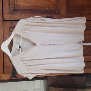 Women's XL Blouse Cream Sonoma Life & Style Rayon Button Front